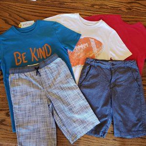 Boys 5 Pieces 3 T-Shirts 2 Shorts 12 14 BE KIND Tees